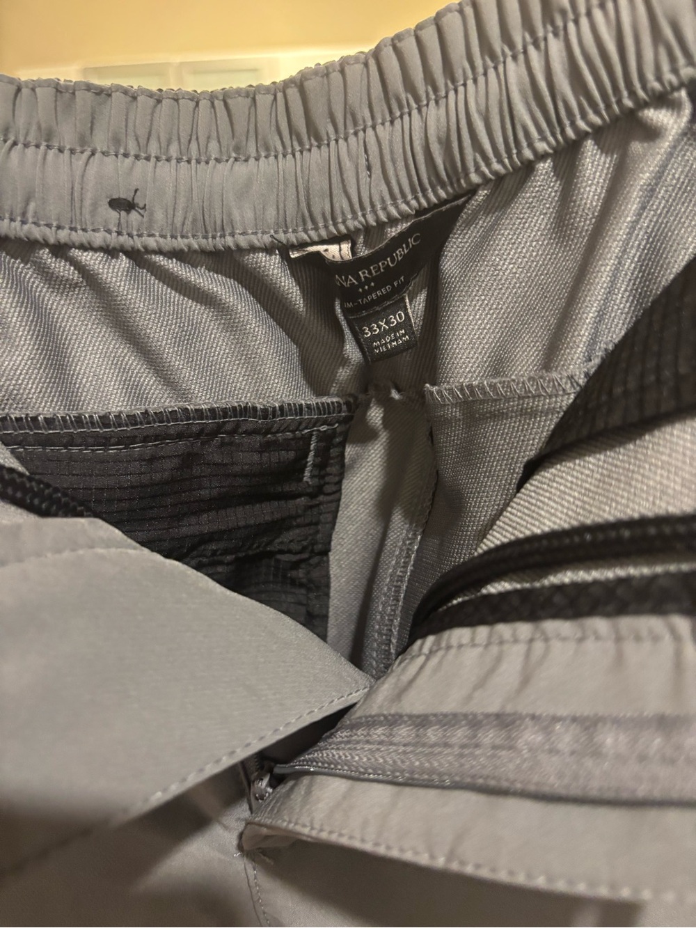 Men's Grey Slim Tech Pants - Picture 2 of 4
